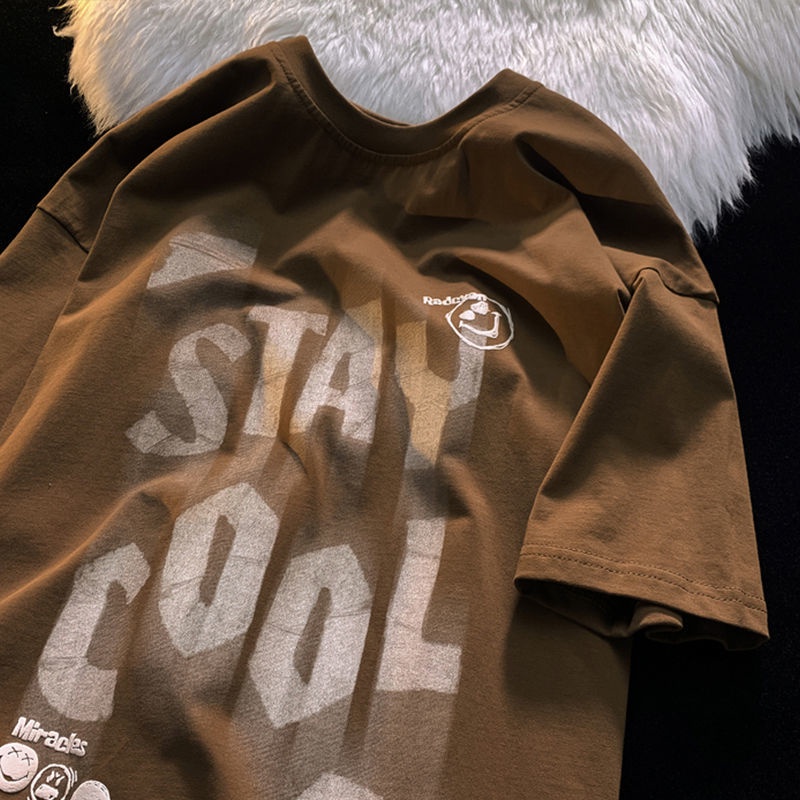 NRVP Áo Thun Unisex Mùa Hè Dáng Suông Tay Cộc Phong Cách Hàn Quốc Cho Nam Nữ