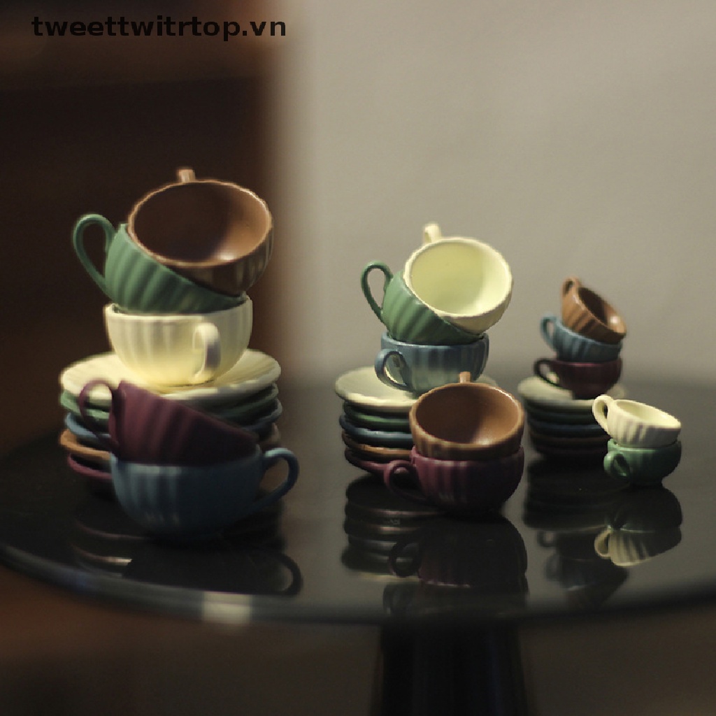 Set 3 Ly Cà Phê Mini Tỉ Lệ 1: 12 Trang Trí Nhà Búp Bê
