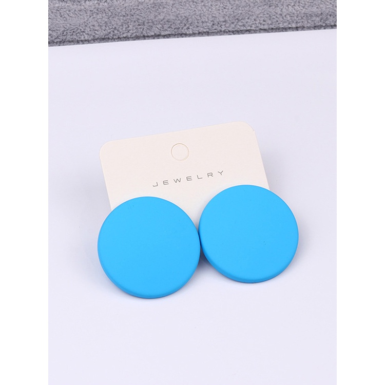 Khuyên Tai Acrylic Hình Tròn Màu Sắc Ngọt Ngào Thời Trang Cho Nữ