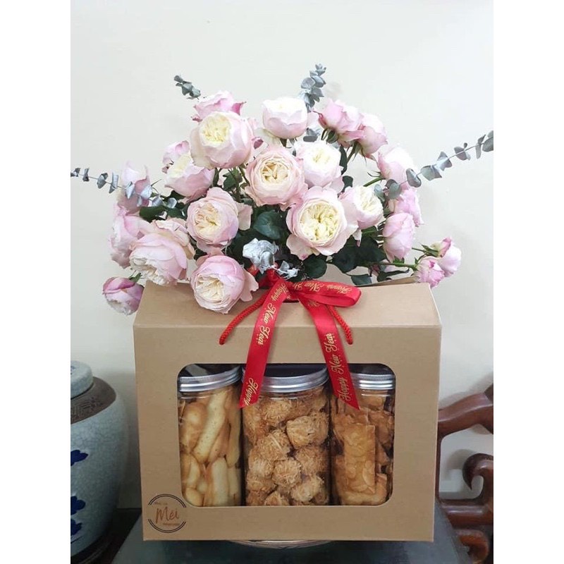 Set 50 hộp đựng quà tết Krat nâu