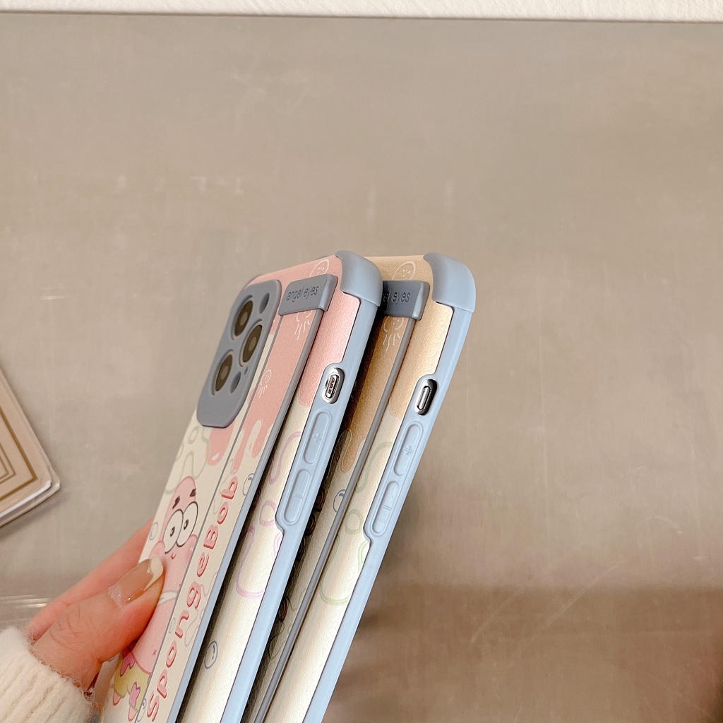 Ốp Điện Thoại Mềm In Hoạt Hình sponge Kèm Đai Đeo Tay Chống Rơi Cho iPhone 14 14PRO MAX 13 12PRO MAX 13pro MAX XS MAX