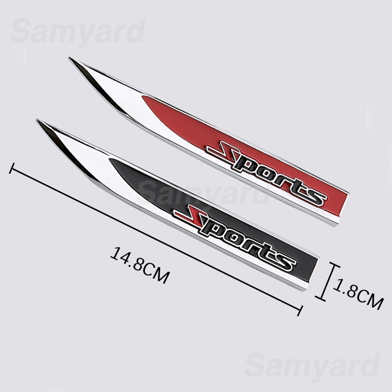 Bộ 2 Miếng Dán Logo 3D Bằng Kim Loại Trang Trí Cửa Xe Hơi Perodua Proton Honda Toyota TRD Volkswagen Kia BMW AMG RS