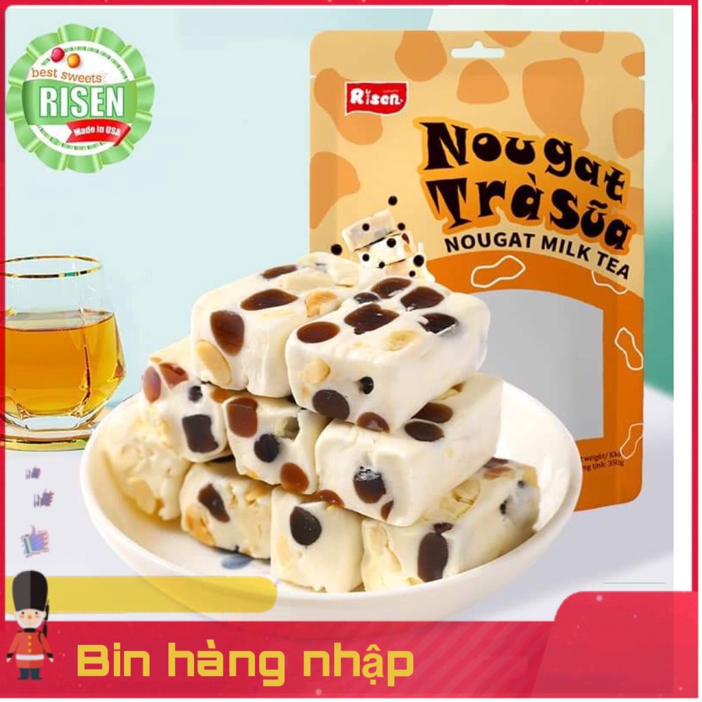 Kẹo trà sữa trân châu Nougat Risen 350g