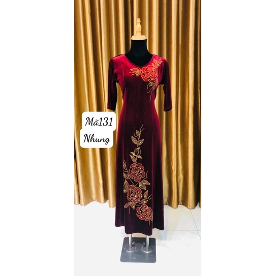 ĐẦM DẠ HỘI TRUNG NIÊN VẢI NHUNG CAO CẤP M131