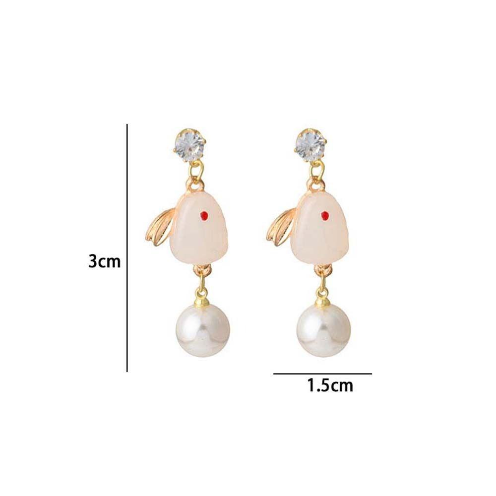 Khuyên Tai Dáng Dài Hình Chú Thỏ Màu Đỏ Thời Trang