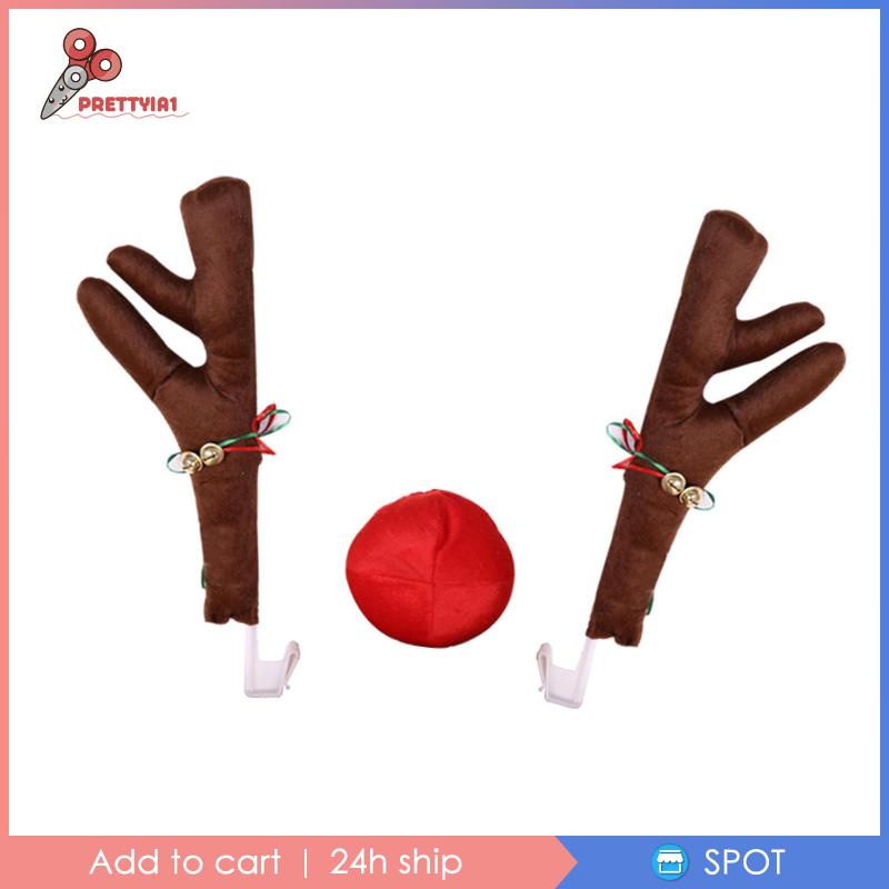 Set 3 Lưới Tản Nhiệt Hình Tuần Lộc Trang Trí Giáng Sinh Cho Xe Hơi / Xe Tải Prettyia1