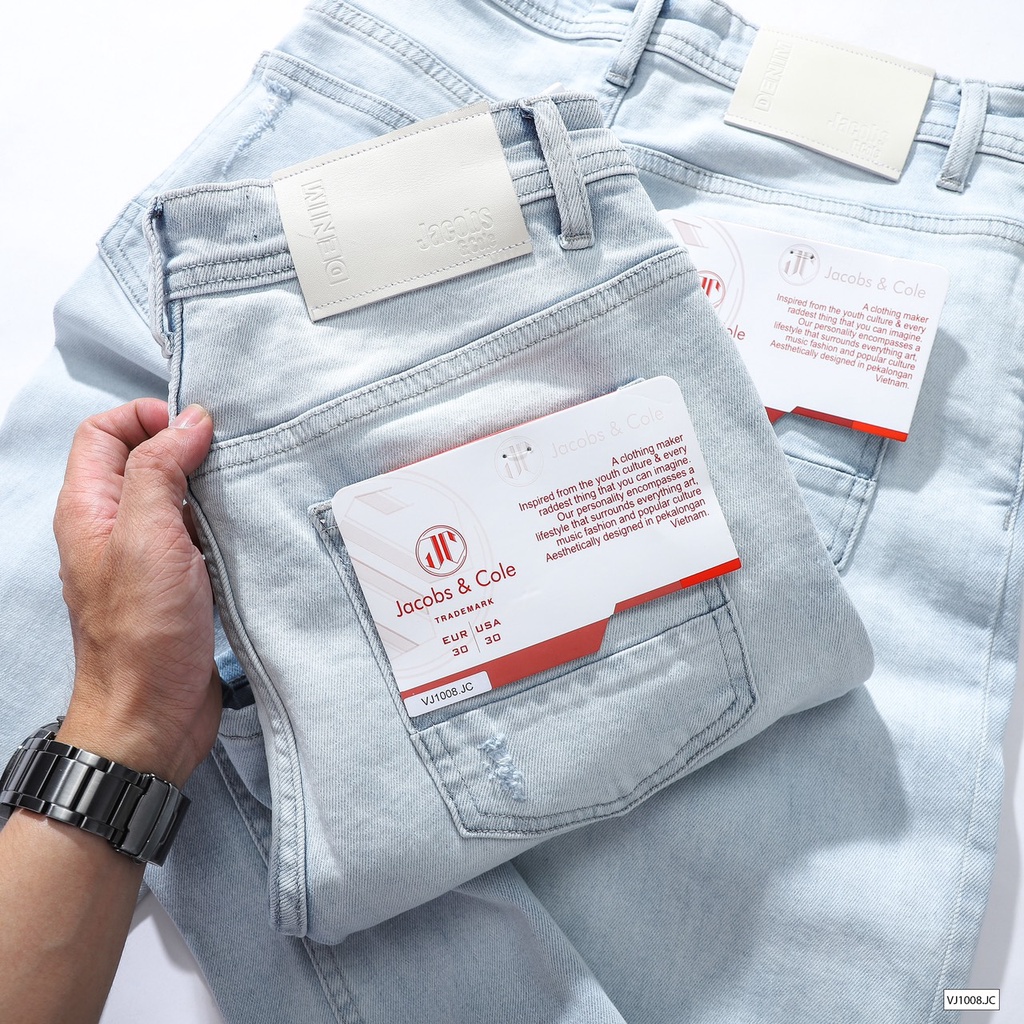 Quần jean dài nam màu wash xịn, quần bò nam,  thiết kế rách tua rua cá tính, bụi bặm