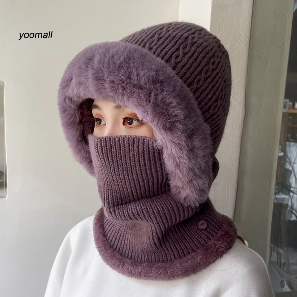 / Yo / Mũ Beanie Mềm Mại Giữ Ấm Mùa Thu Đông Có Thể Giặt Rửa Cho Nữ