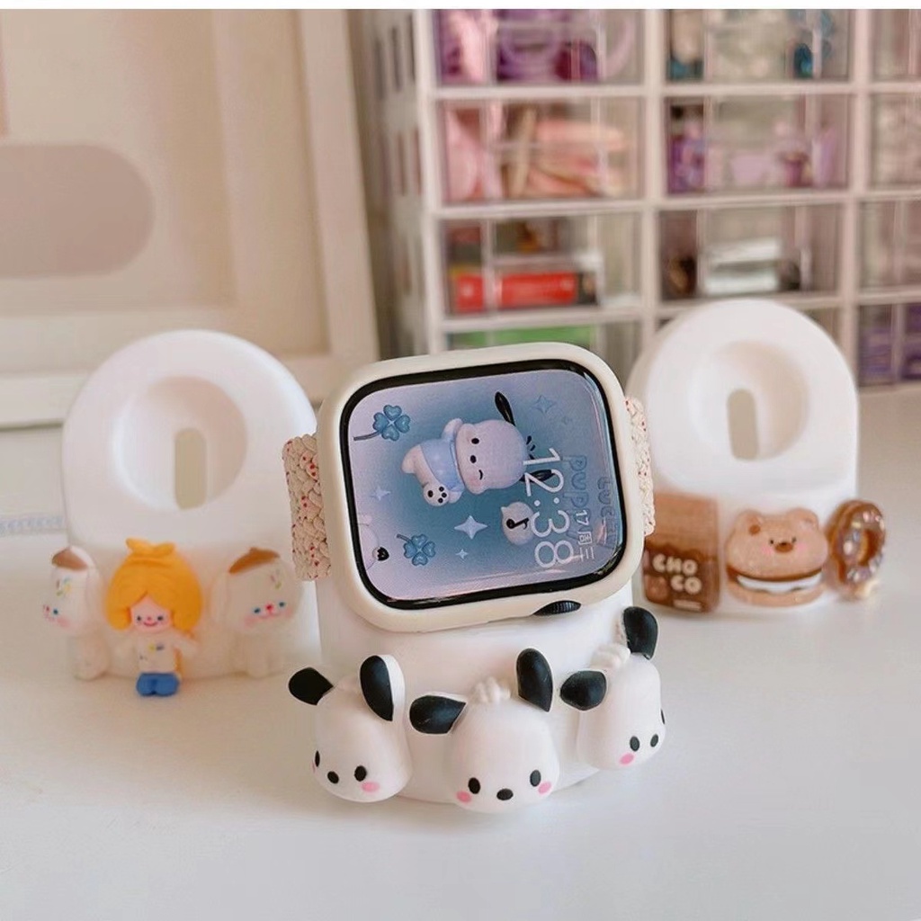Đế Sạc Bằng Silicon Hình Gấu Pachacco Kuromi Dễ Thương Cho Apple Watch Ultra se Series 8 7 6 1 2 3 4 5 45mm 41mm 38mm 40mm 42mm 44mm