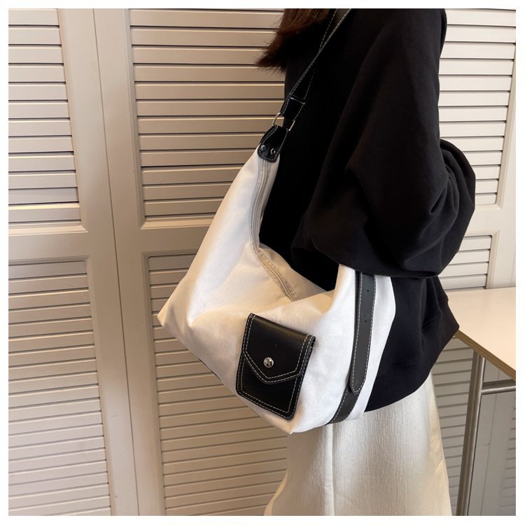 MISCHA Túi Xách Đeo Vai Nhiều Ngăn Bằng Vải Bạt Thời Trang Mùa Hè Hàn Quốc Mới 2022