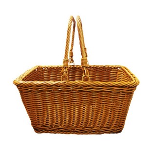 Giả mây giỏ đựng đồ mục vụ chọn dã ngoại giỏ mua sắm retro tạp hóa mua sắm giỏ hoa giả mây tre mùa xuân đi chơi giỏ mua sắm dệt tay