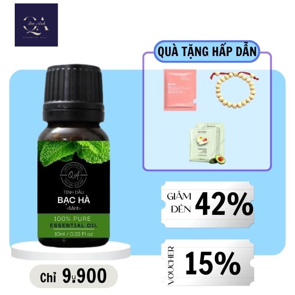 Tinh dầu bạc hà xông phòng nguyên chất Quế Anh đuổi muỗi thơm quần áo 10ml