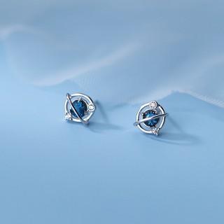 Bông tai Galaxy blue - Bạc 925, kèm hộp trang sức.