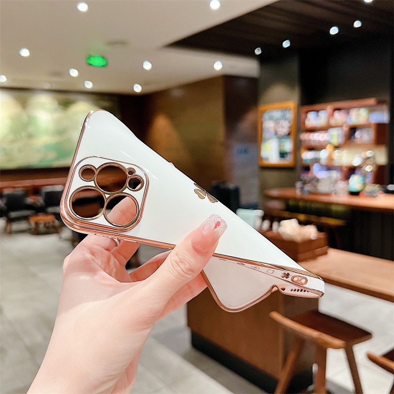 Ốp Điện Thoại Silicon TPU Mạ Điện Sang Trọng Cho iPhone 13 12 11 Pro Max