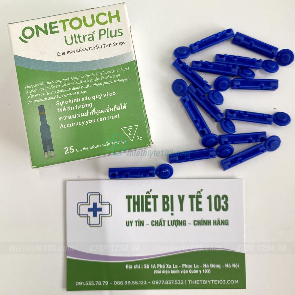Que Thử Đường Huyết ONE TOUCH ULTRA PLUS - Dùng Test Chỉ Số Đường Huyết - Đo Chính Xác - Date Mới Nhất
