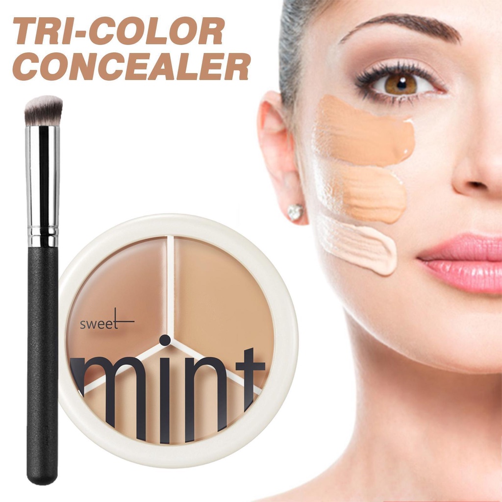 Bảng che khuyết điểm đa năng 3 màu SWEET MINT concealer mỏng nhẹ tự nhiên che phủ tốt