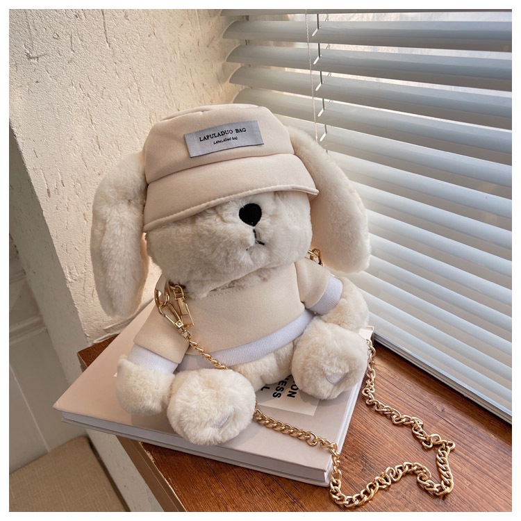 Túi Đeo Chéo Hình Tai Thỏ Phối Dây Xích Dễ Thương Thời Trang Cho Bạn Gái