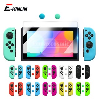 Bộ điều khiển vỏ silicon kính cường lực phim cần điều khiển nắp mềm cho nintendo switch joy-con joycon ns tấm bảo vệ màn hình