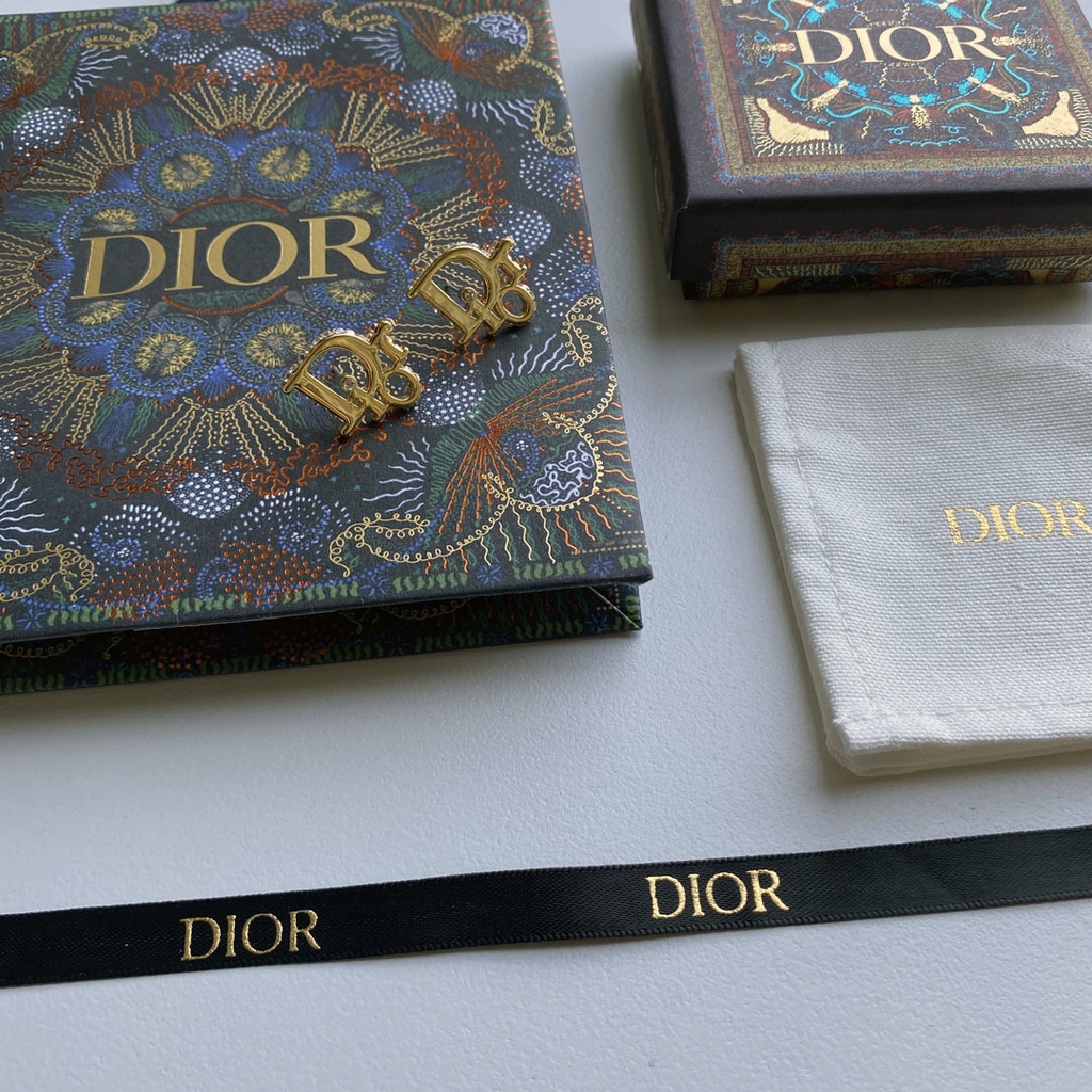 Khuyên Tai Tròn Khắc Chữ Dior Bằng Thép Titanium Thời Trang Cho Nữ
