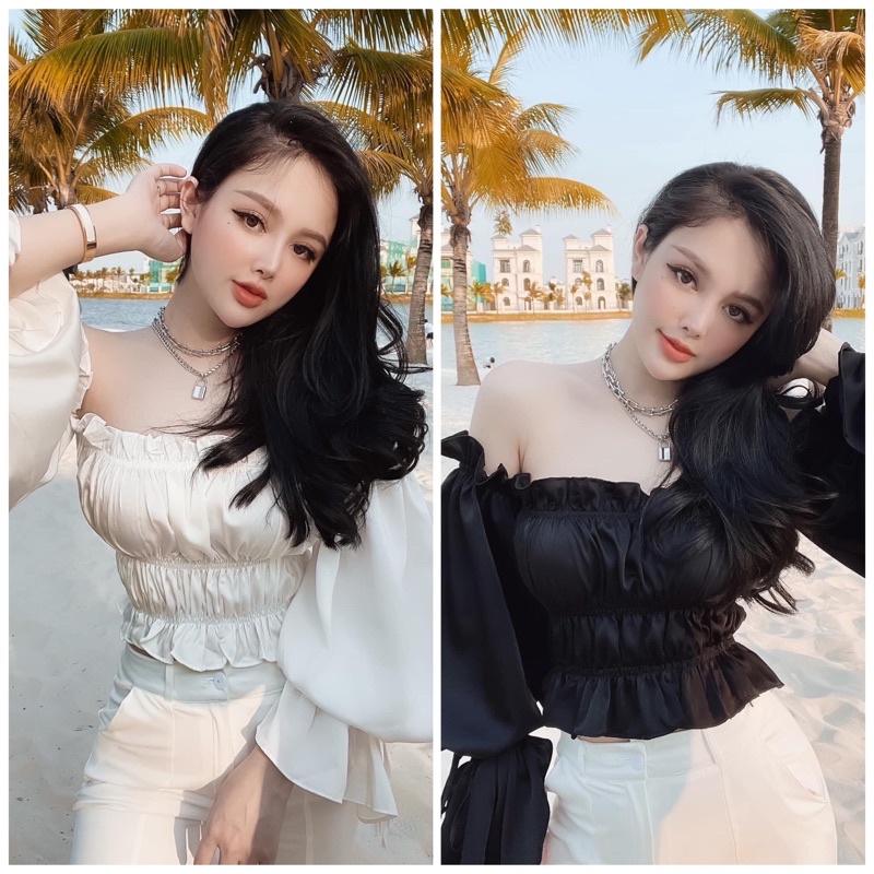 Áo trễ vai lụa chun bèo 𝑴𝑬𝑰𝑴𝑬𝑰 𝒔𝒕𝒖𝒅𝒊𝒐