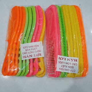 Combo 10 lược chải tóc Hán lợi có cán cầm (19cm)