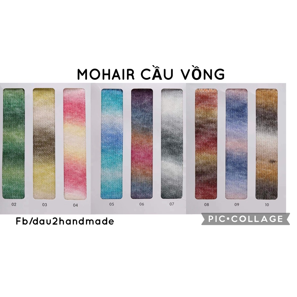 Len mohair loang siêu mềm mịn cuộn 100g