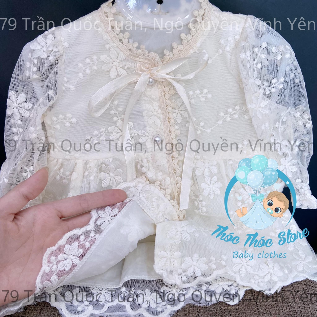 Set váy ren công chúa tiểu thư cao cấp cho bé gái mặc đầy tháng, đi tiệc, sinh nhật