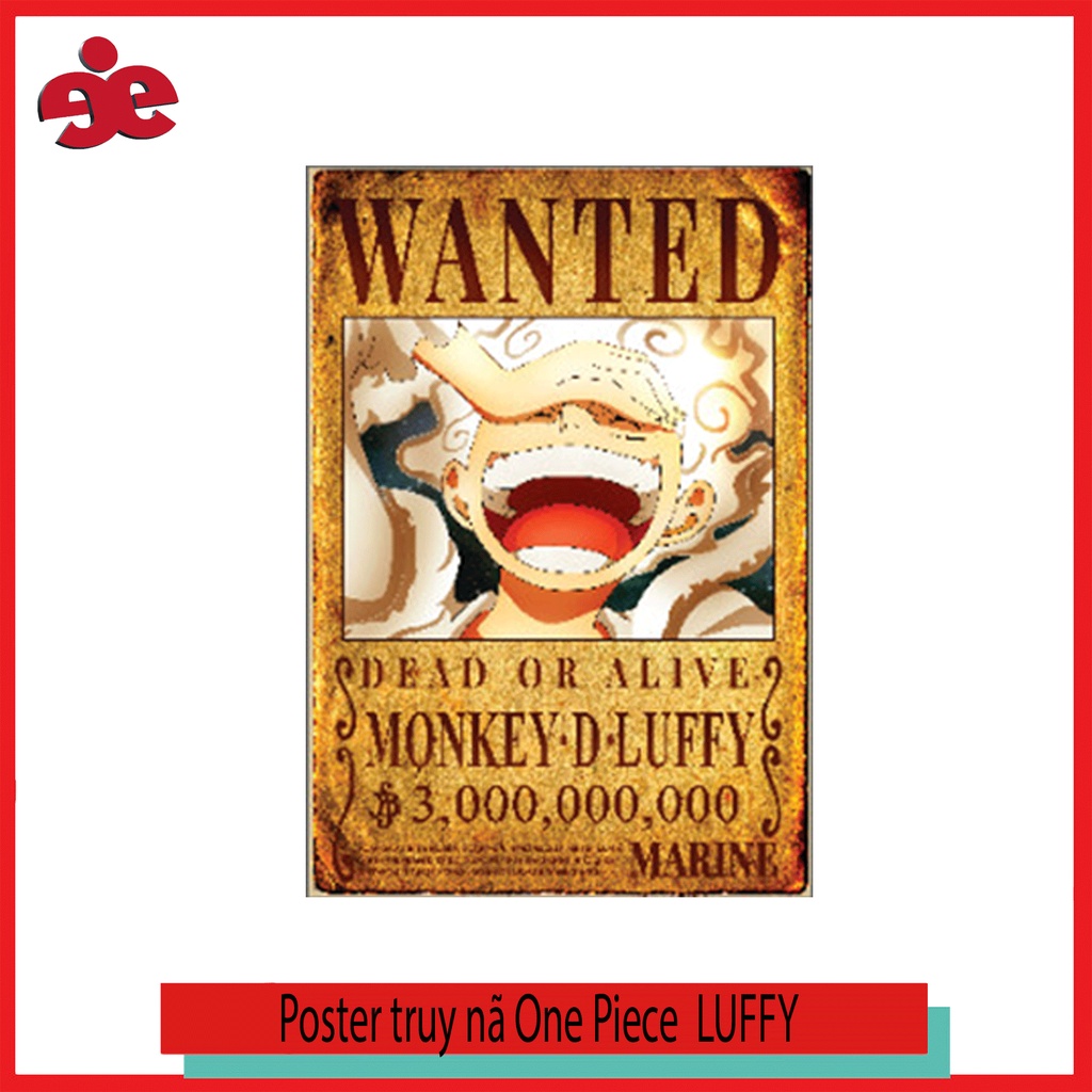 Poster truy nã Luffy Mũ Rơm (Timeskip) - One Piece