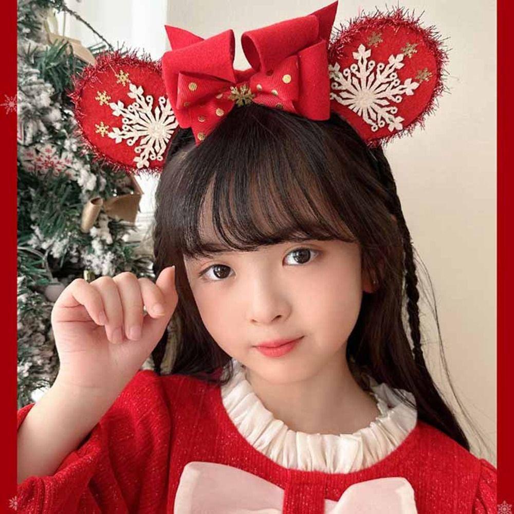 ANEMONE Băng Đô Cài Tóc Hình Chuột Mickey Phong Cách Giáng Sinh Độc Đáo