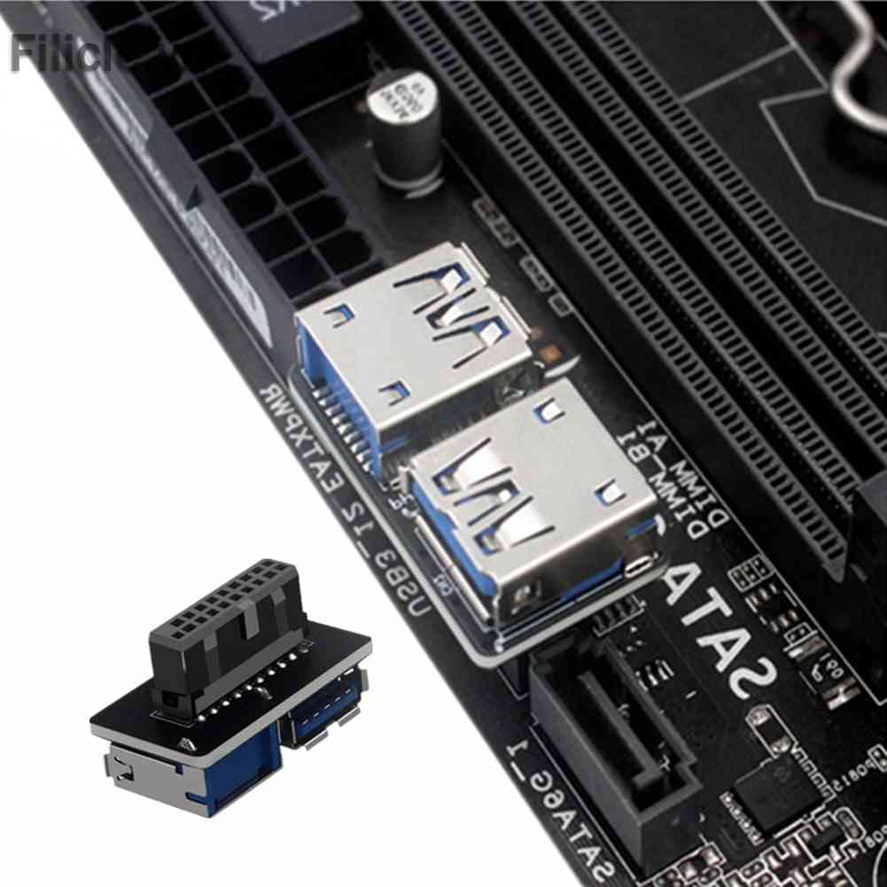USB 3.0 Motherboard Adapter USB 3.0 19 20 Pin Female to Dual USB 3.0 Female