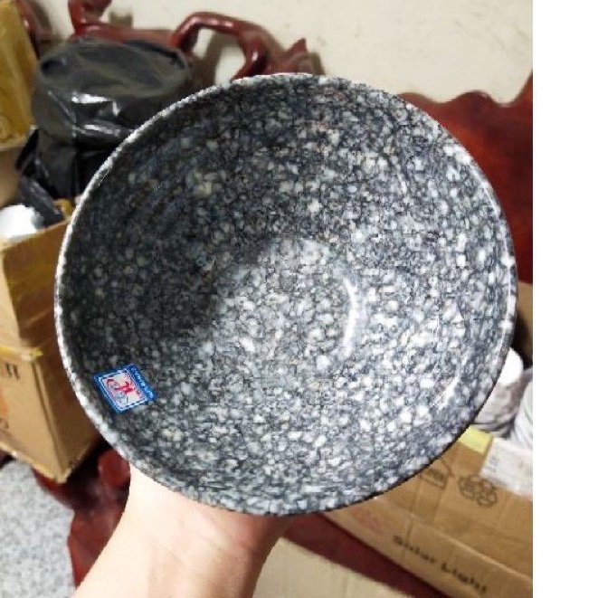 Tô xoăn đựng phở , bún nhựa Melamine vân đá đen