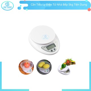 Cân tiểu ly điện tử nhà bếp 5kg tiện dụng, cân tiểu ly nhà bếp hình tròn dễ sử dụng