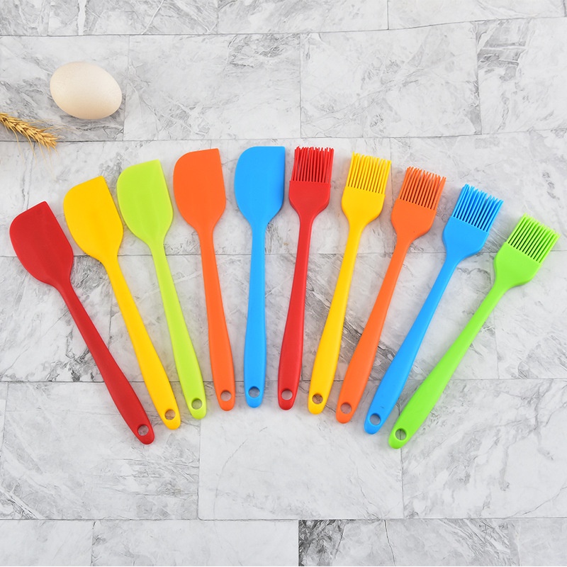 Dụng cụ làm bánh: Cây Spatula breadleaf - Phới dẹt trộn bột, đánh trứng silicon chịu nhiệt -Thìa vét kem silicon 21,28cm