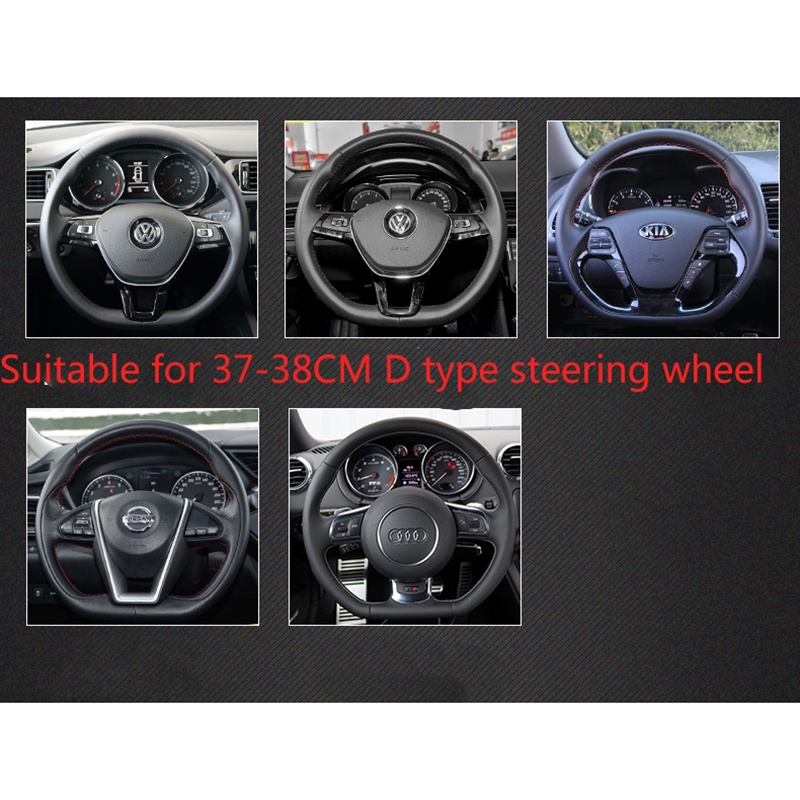 Bao Da Bọc Vô Lăng Xe Hơi Hình Chữ D Bằng Sợi Carbon Cho Hyundai Creta II 2021 2022