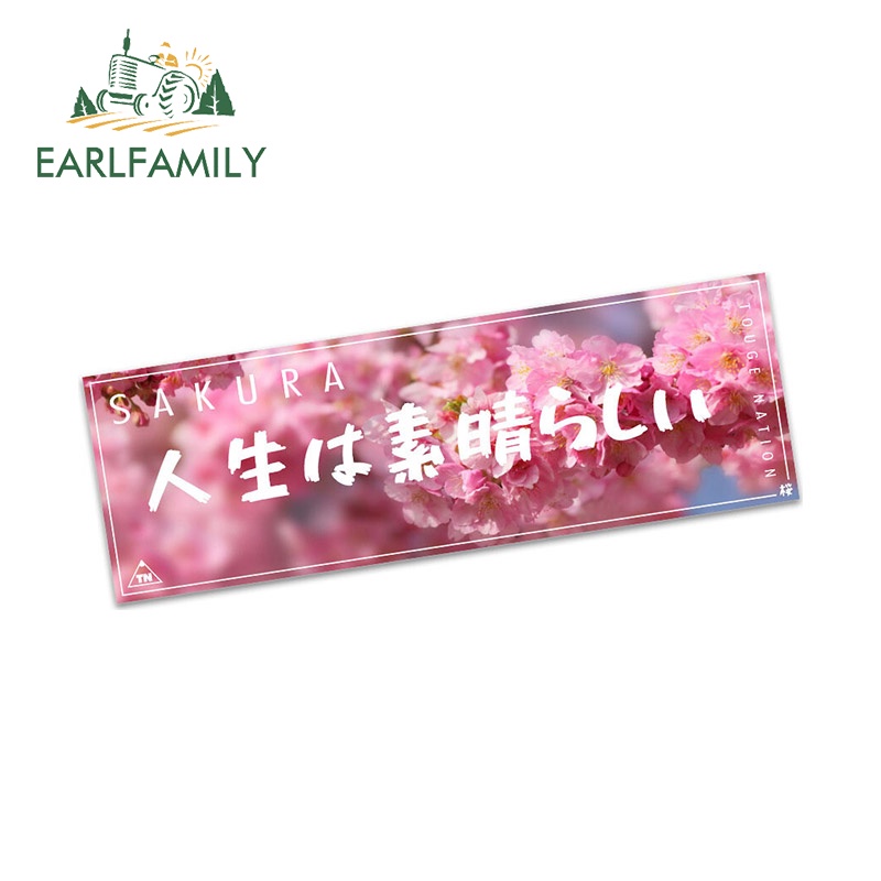 Earlfamily Nhãn Dán Chữ Hoạt Hình Nhật Bản 13cm Chống Thấm Nước Cá Tính Trang Trí Thân Xe Hơi Xe Máy