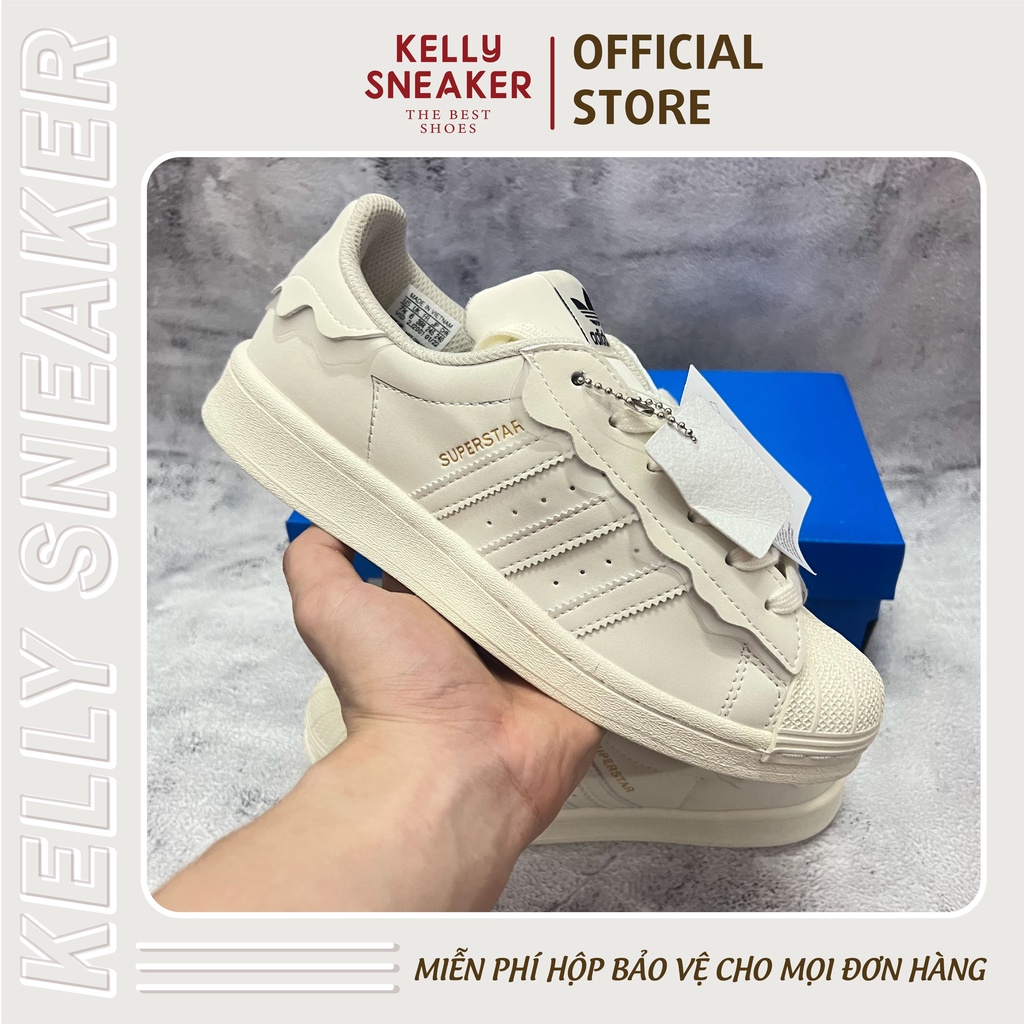Giày Thể Thao SuperStar Sò Trắng Kem - Bản Tiêu Chuẩn