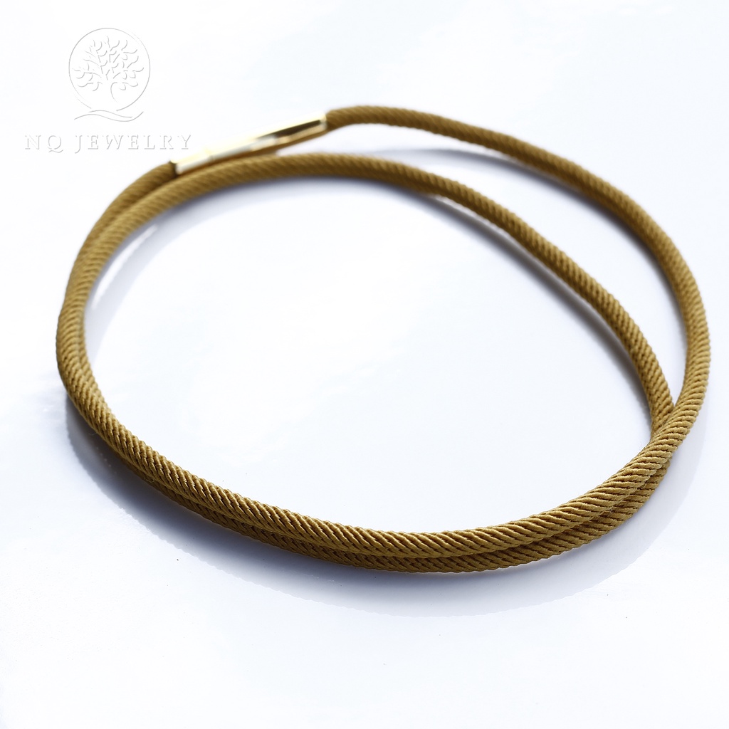 Dây chuyền, vòng cổ dây vải 3mm dù cao cấp khóa thép không gỉ màu vàng - NQ Jewelry