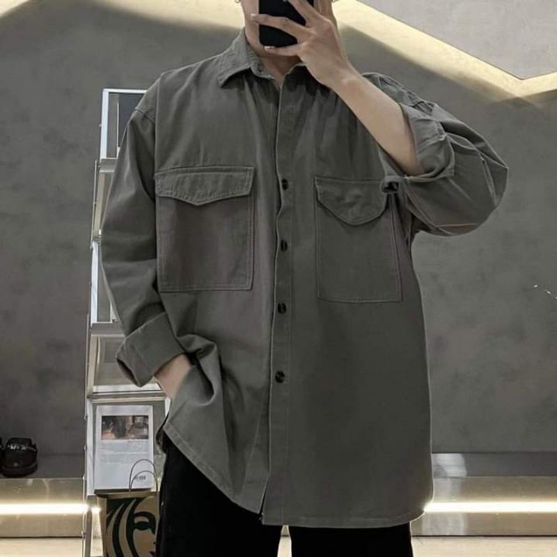 ÁO SƠ MI KAKI TRƠN UNISEX