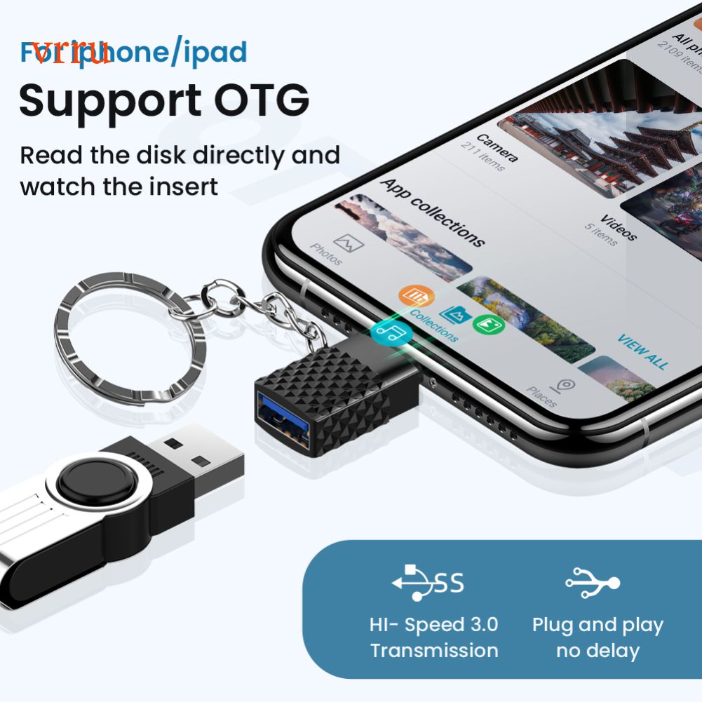 Usb Ổ Chặt Hải Đăng Mềm Tốc Độ Cao Thích Hợp Cho Apple OTG Adapter Lightning Sang Usb Điện Thoại Di Động Iphone U đĩa Adapter Vrru