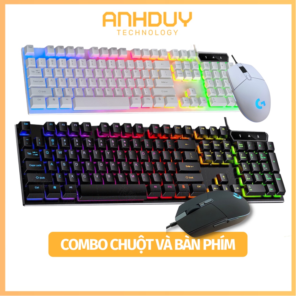 Combo chuột và bàn phím giả cơ có dây VG4102 Led RGB đẹp phím nhạy độ chính xác cao phù hợp chơi game và văn phòng
