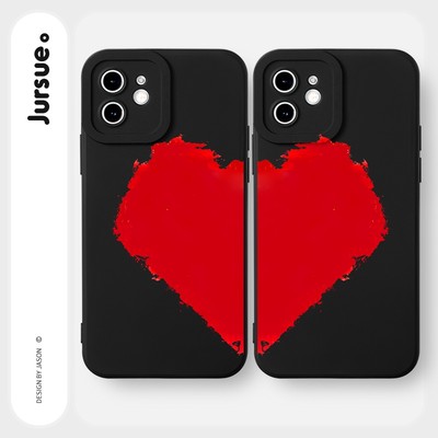 Ốp lưng JURSUE mềm hình cặp đôi độc lạ ngầu đen Cho iPhone 17 16 15 14 13 12 11 Pro Max SE 2020 X XR XS ip 8 7 Plus Y2468