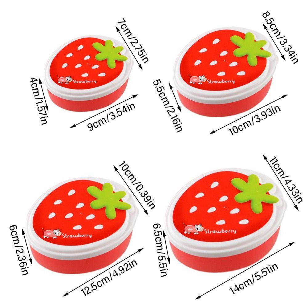 MELODG Hộp Đựng Thức Ăn Trưa Hình Quả Dâu Chống Rò Rỉ Cho Học Sinh / Nhân Viên Văn Phòng