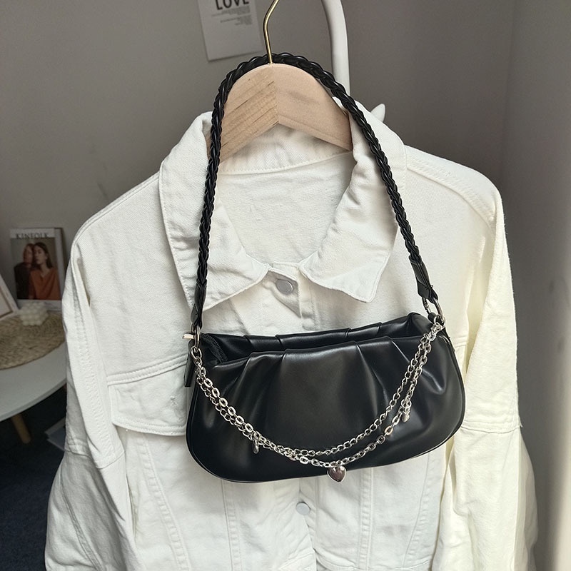 MISCHA Túi Xách Đeo Vai Da Mềm Họa Tiết Đám Mây Xếp Ly Cỡ Nhỏ Thời Trang Cho Nữ