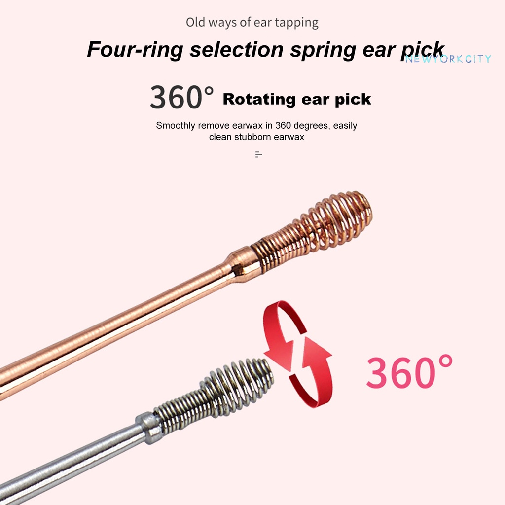 Dụng Cụ Lấy Ráy Tai Mát Xa Bằng Thép Không Gỉ Hai Đầu Linh Hoạt