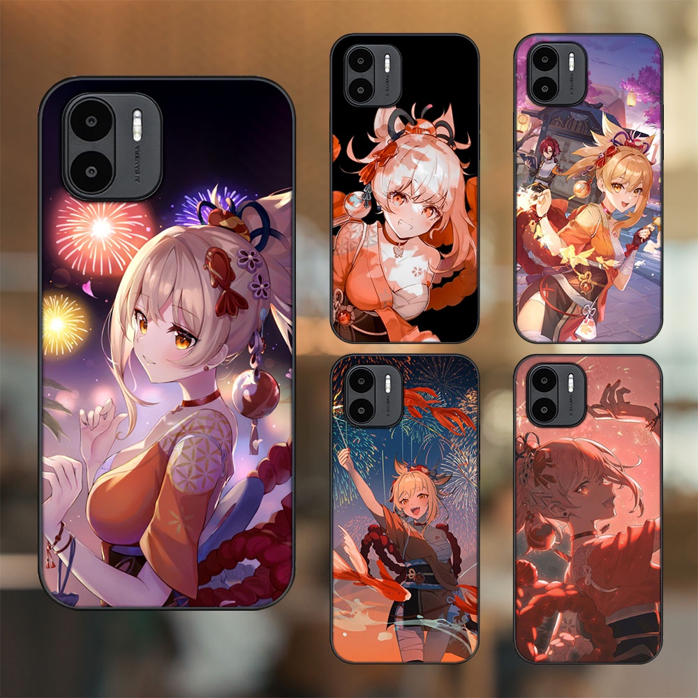 Ốp lưng Xiaomi Redmi A1 viền đen in hình Yoimiya Genshin Impact