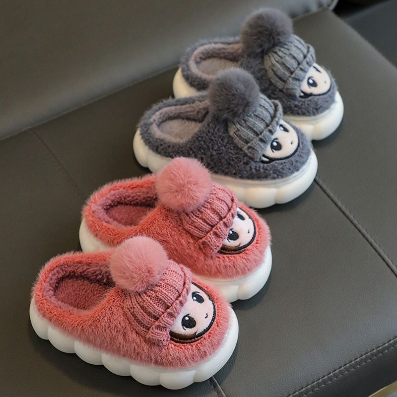 Dép Cotton Đi Trong Nhà Giữ Ấm Họa Tiết Hoạt Hình Dễ Thương Cho Bé Trai