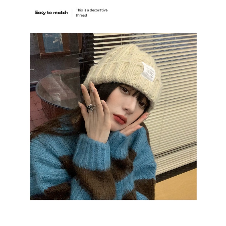 Mũ len vặn thừng siêu ấm phong cách ulzzang unisex giá rẻ nhiều màu - Nalita shop