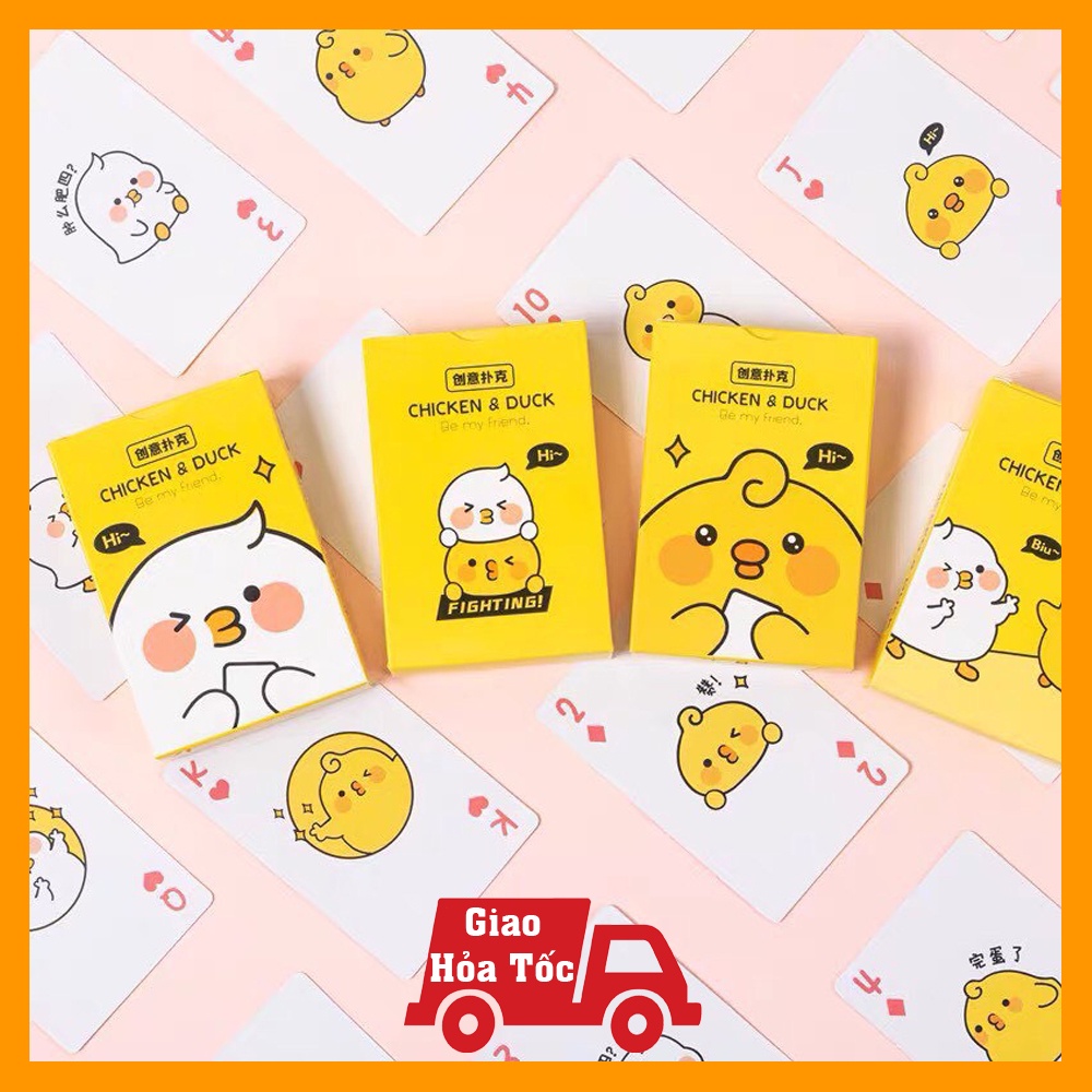 Bài Tây Giấy Hoạt Hình Dễ Thương - Bộ Bài Tây Giấy 52 LÁ Chất Liệu Giấy Cứng Xịn