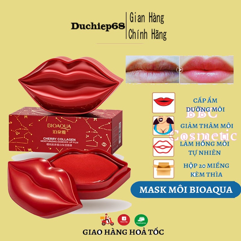 Mặt nạ môi hoa hồng dưỡng ẩm mềm môi căng mọng Rose Moisturizing Lip Mask Bioaqua