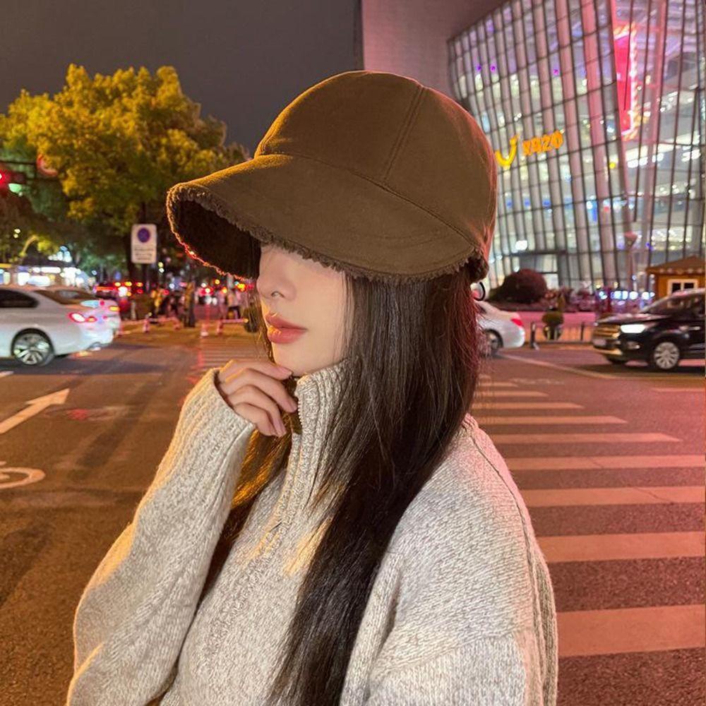 VANES1 Mũ Tai Bèo Phối Nhung Mềm Mại Thời Trang Mùa Đông Cho Nữ